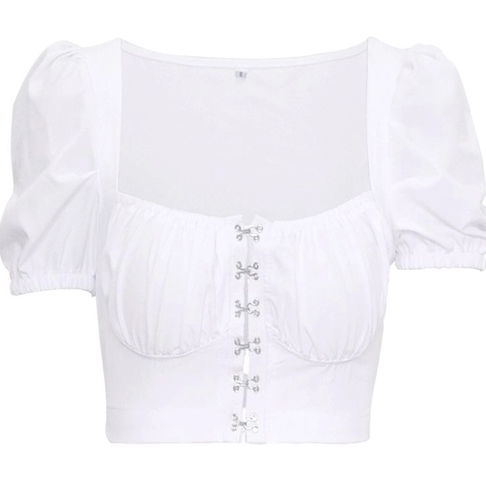 Short Sleeve Bustier Crop Top